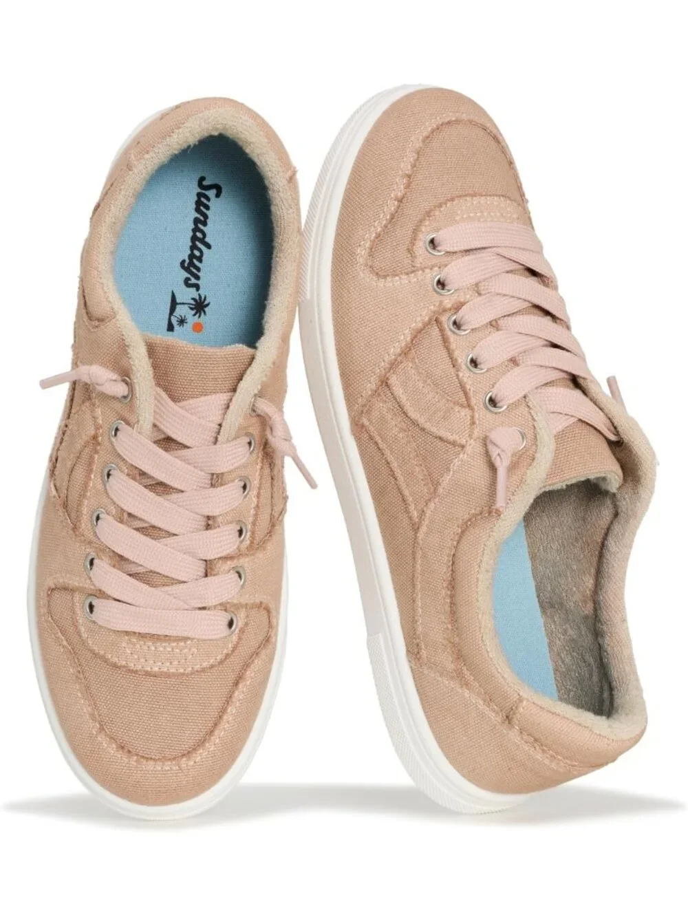Women's Rose Dust Canvas Lightweight Comfort Memory Foam Insole Casual Sneakers